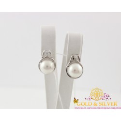 Срібні жіночі сережки "Ванда" перлини 2976р Gold & Silver, Украина